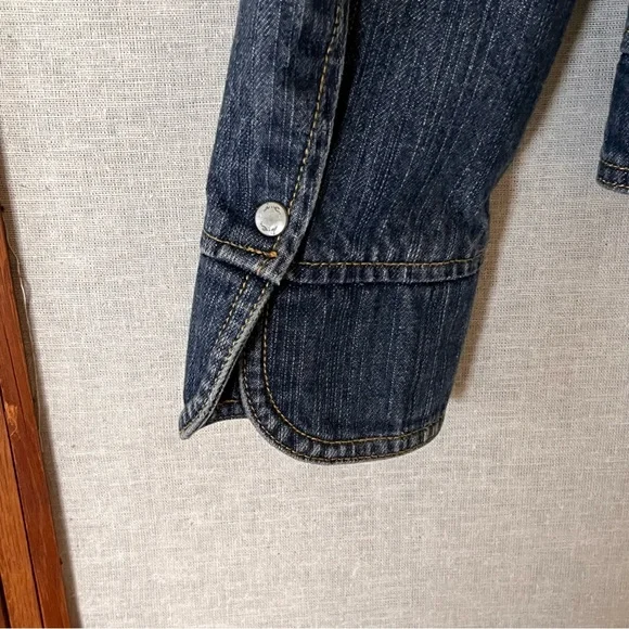 i. e. relaxed Zip Front Tailored Jean Jacket Blazer - Size Medium - Picture 3 of 9